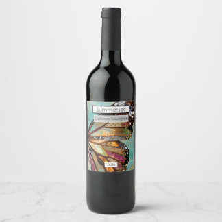 Blue Skies Butterfly Bottle Label