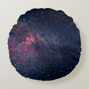 Blue skies filled of stars round pillow