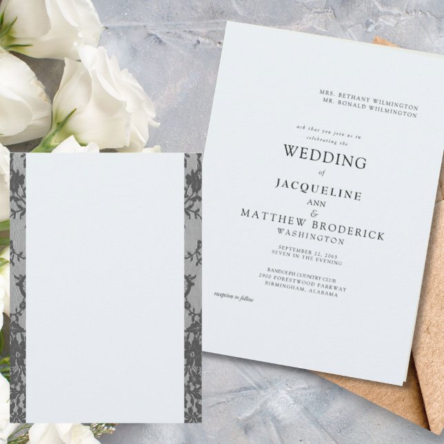 Blue Skies & Lace Wedding Invitation (Creator Uploaded)