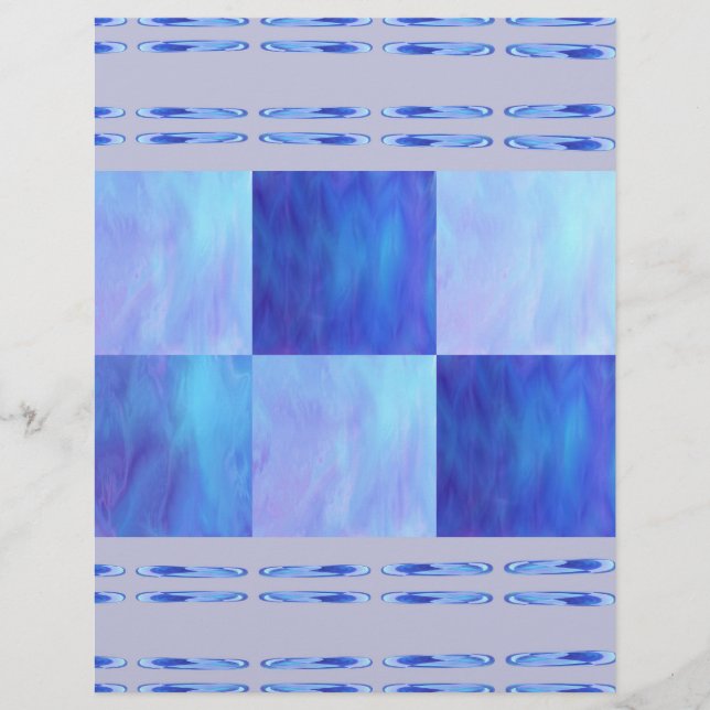 Blue Skies Tiles Bulk Scrapbook Paper Pages (Front)