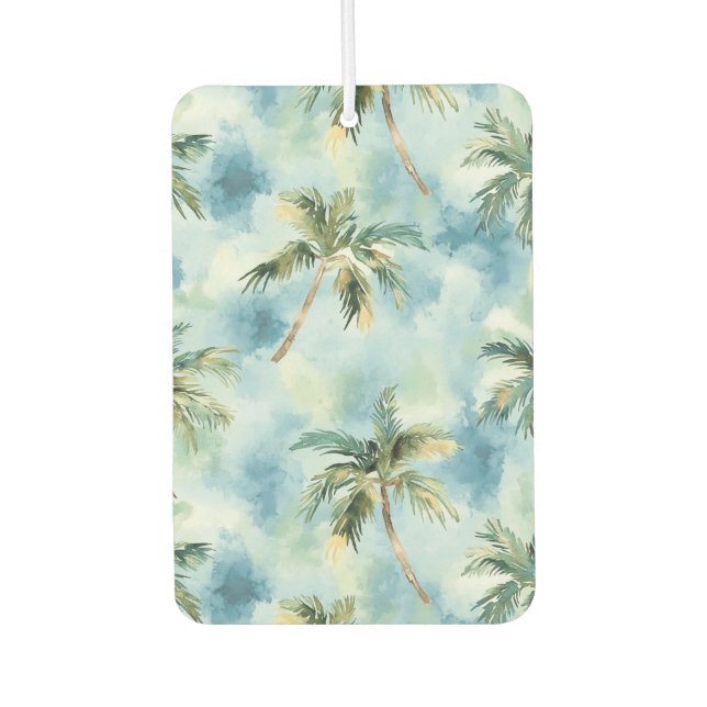 Blue Skies Tropical Island Palm Trees   Air Freshener (Front)