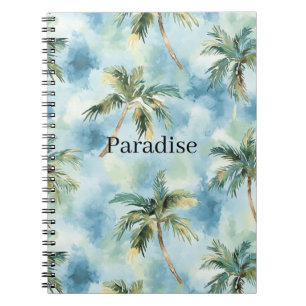 Blue Skies Tropical Island Palm Trees Notebook