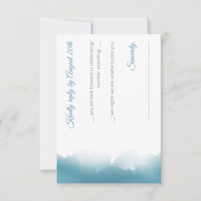 Blue Skies Watercolor Response Card (Front)