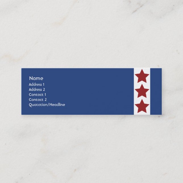 Blue - Skinny Mini Business Card (Front)
