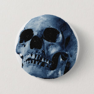 Blue Skull 2 Inch Round Button