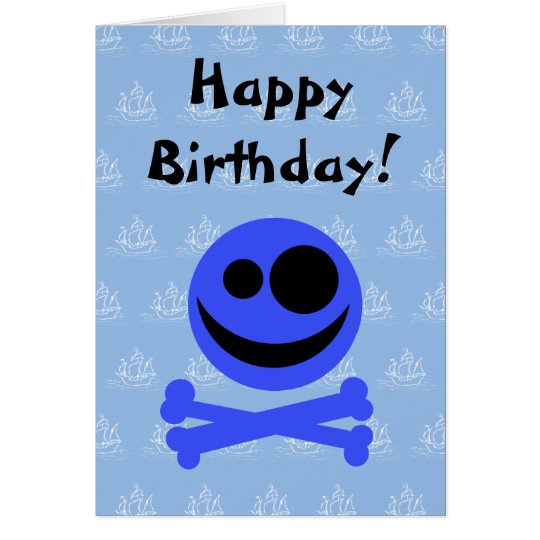 Blue Skull and Crossbones. Card