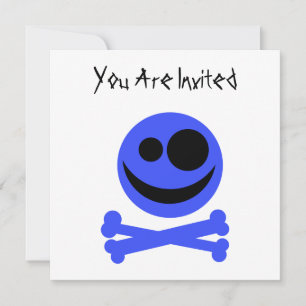 Blue Skull and Crossbones. Invitation