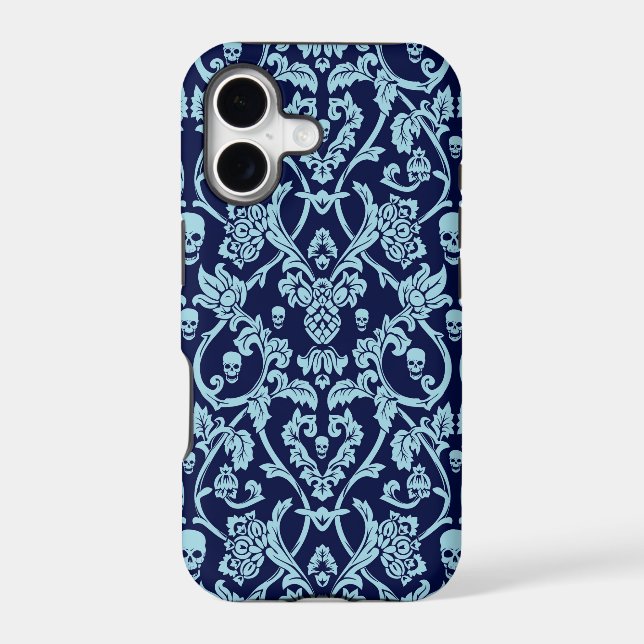 Blue skull damask pattern (Back)