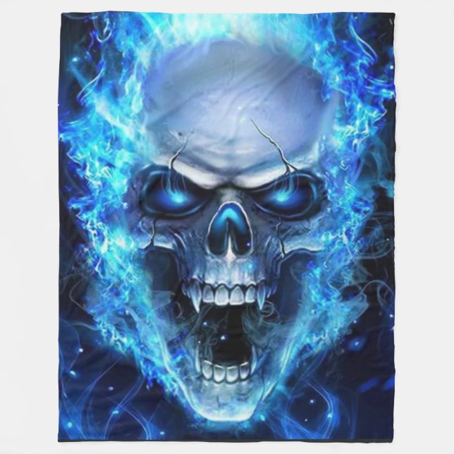 BLUE SKULL FLEECE BLANKET (Front)