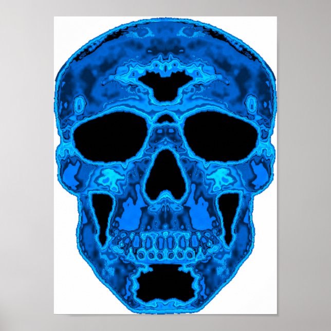 Blue Skull Horror Mask Poster (Front)
