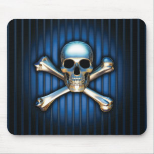 Blue Skull Mouse Pad
