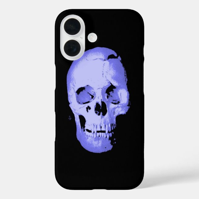 Blue Skull Pop Art Fantasy Case-Mate iPhone Case (Back)