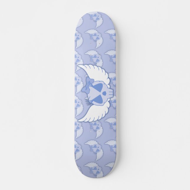 Blue Skull With Wings Skateboard (Front)