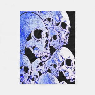 Blue Skulls Fleece Blanket