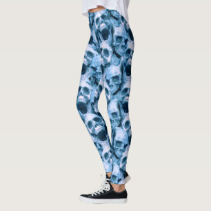 Blue Skulls Leggings