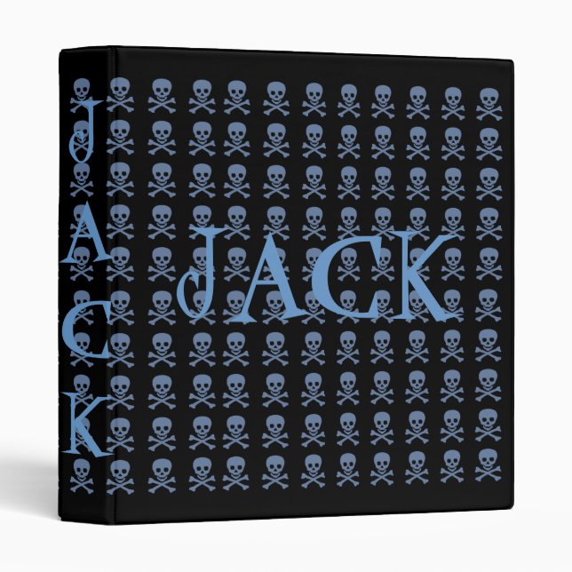 Blue Skulls on Black Binder (Front/Spine)