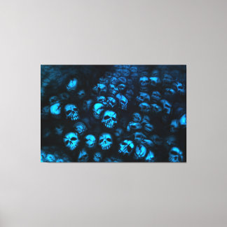 Blue Skulls screen Canvas Print