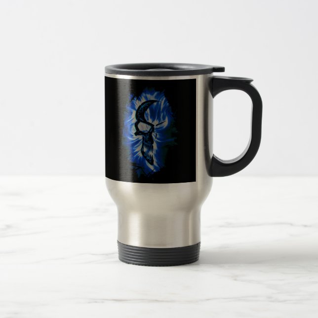 Blue Skullz Travel Mug (Right)