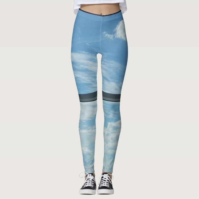 blue sky (airport window) leggings (Front)