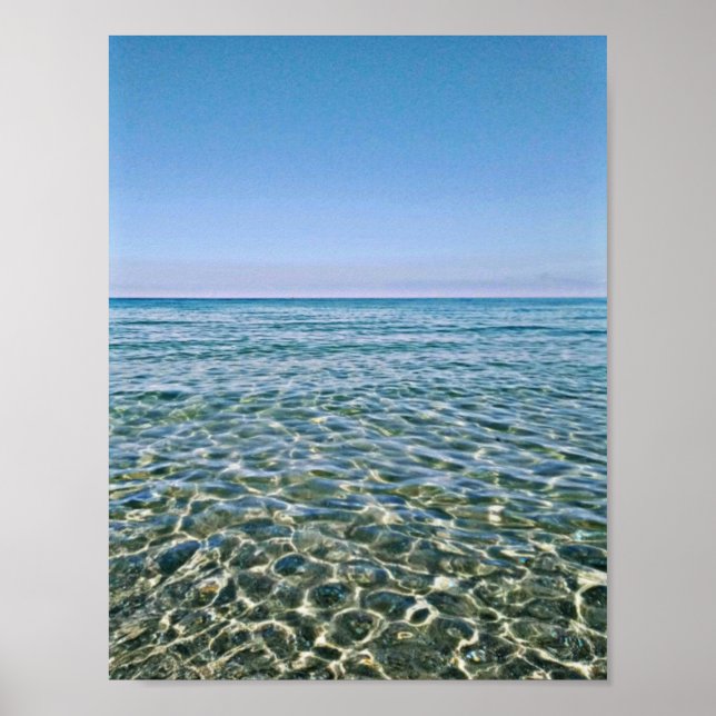 Blue Sky and Beautiful Calm Sea Poster (Front)