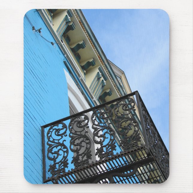 Blue Sky and Building Mouse Pad (Front)