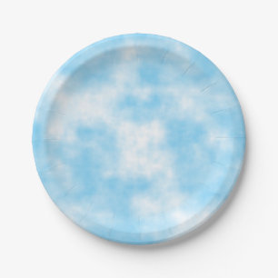 Blue Sky and Cloud Art Custom Paper Plate