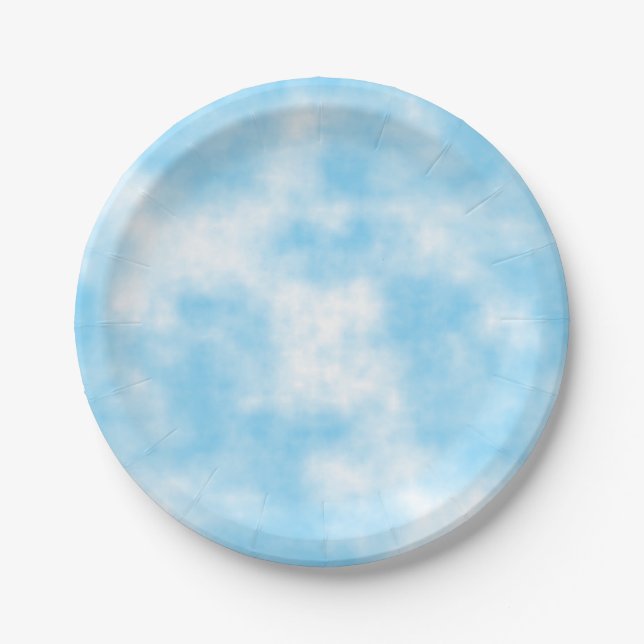 Blue Sky and Cloud Art Custom Paper Plate (Front)