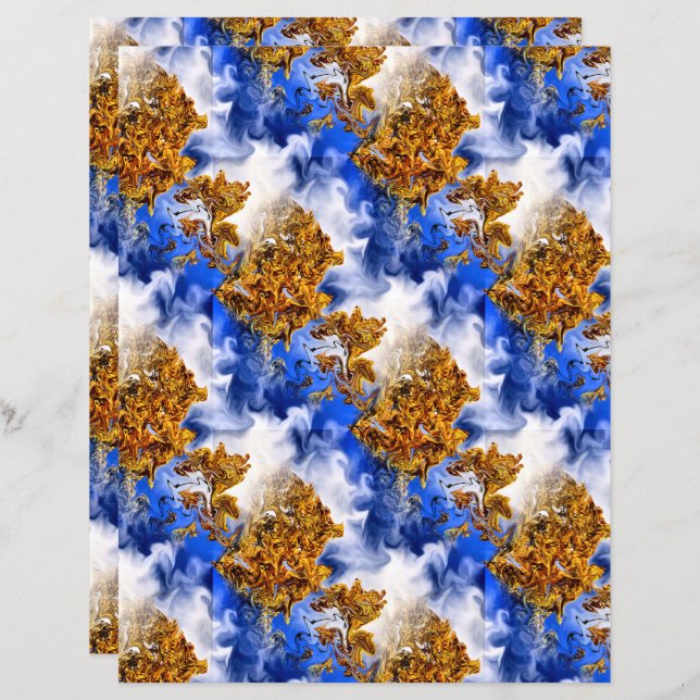 Blue Sky And Clouds Abstract Art Pattern Scrapbook (Front/Back)