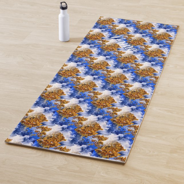 Blue Sky And Clouds Abstract Art Personalized Yoga Mat (In Situ)