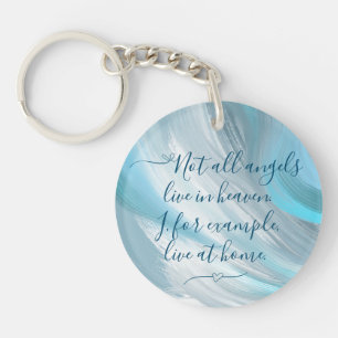 Blue Sky and Clouds Abstract  Keychain