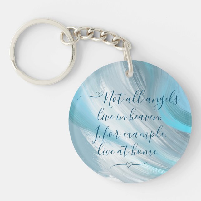 Blue Sky and Clouds Abstract  Keychain (Front)