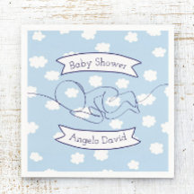 Blue Sky and Clouds Boy Baby Shower