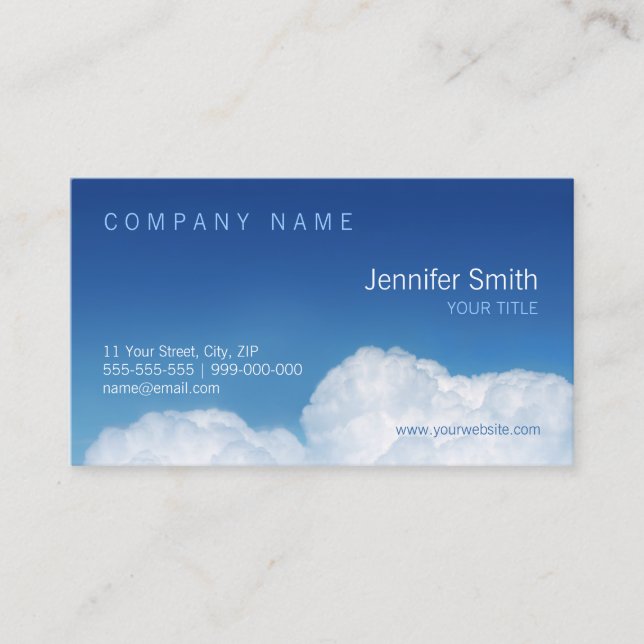 Blue Sky And Clouds business card (Front)