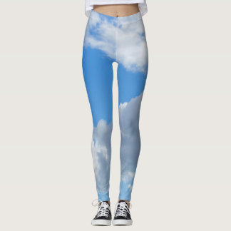 Blue Sky and Clouds Leggings