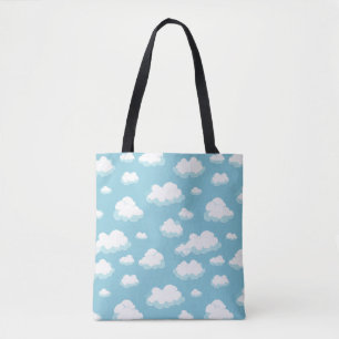 Blue Sky and Clouds Pattern Tote Bag