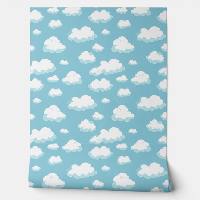 Blue Sky and Clouds Pattern Wallpaper (Unrolling)