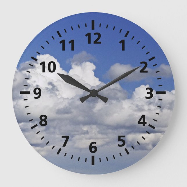 "BLUE SKY AND CLOUDS"  ROUND CLOCK (Front)