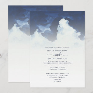 Blue Sky and Clouds Wedding Invitation