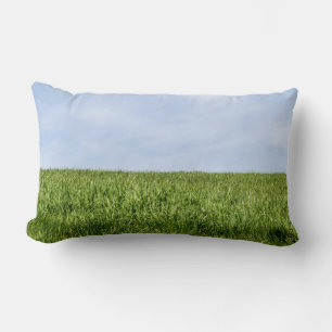 Blue Sky And Green Grass Lumbar Pillow