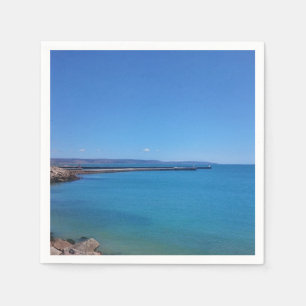 Blue Sky and Ocean Landscape Paper Napkin