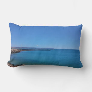 Blue Sky and Ocean Landscape Throw Pillow