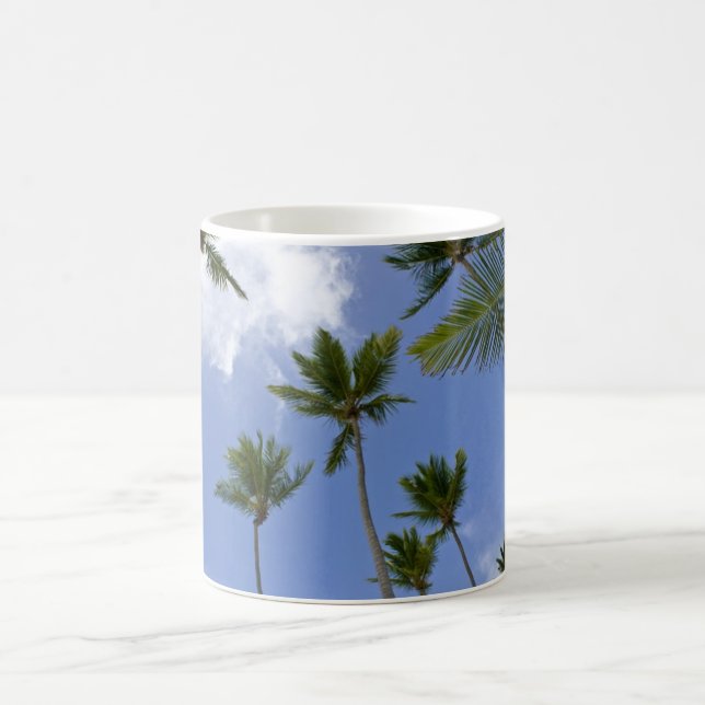 Blue Sky and Palm Trees Coffee Mug (Center)