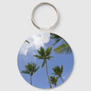 Blue Sky and Palm Trees Keychain