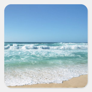 Blue sky and sea 18 square sticker