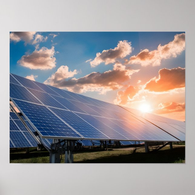 Blue Sky and Solar Panels Poster (Front)
