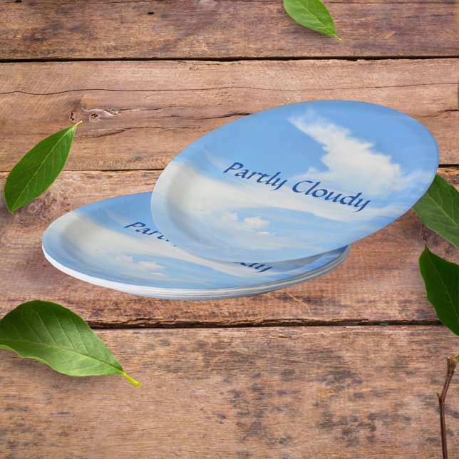 Blue Sky and White Cloud Customizable Paper Plate (Creator Uploaded)