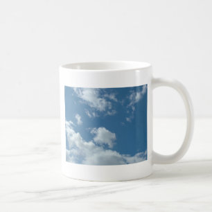 blue sky and white clouds coffee mug