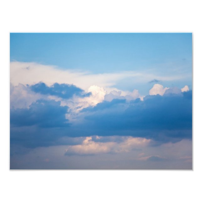 Blue Sky and White Clouds Heavenly Cloud Template Photo Print (Front)