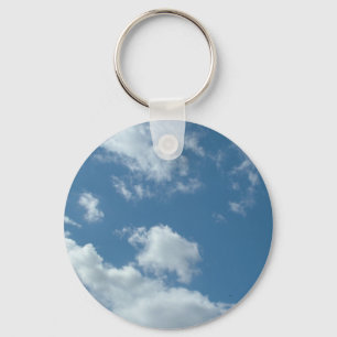 blue sky and white clouds keychain