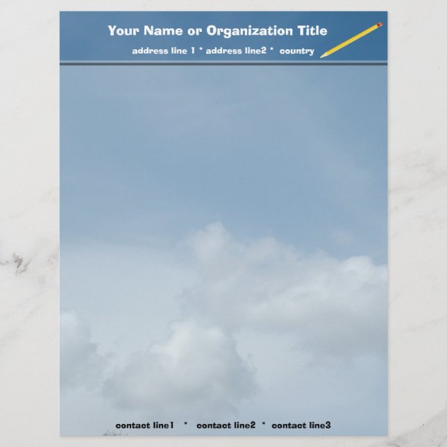 Blue sky and white clouds. letterhead (Front)
